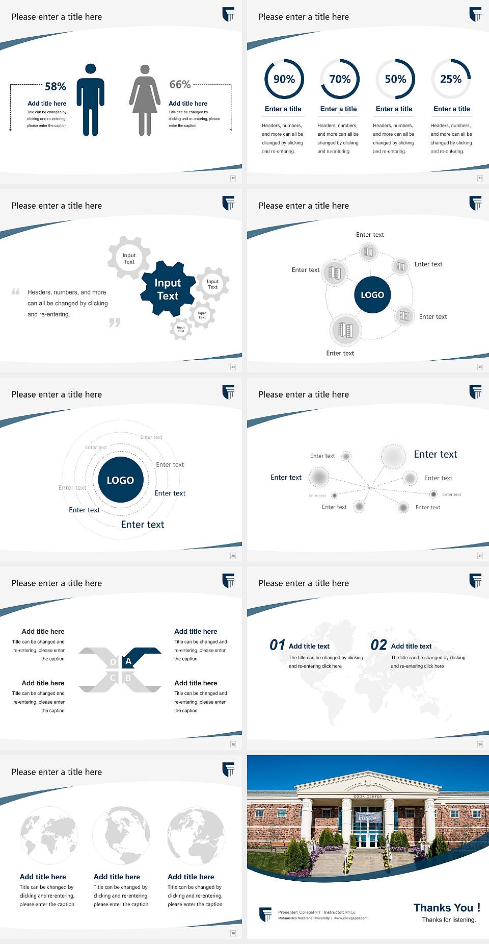 Midamerica Nazarene University Course/Courseware Creation PPT Template4:3 ratio PPT effect preview image4