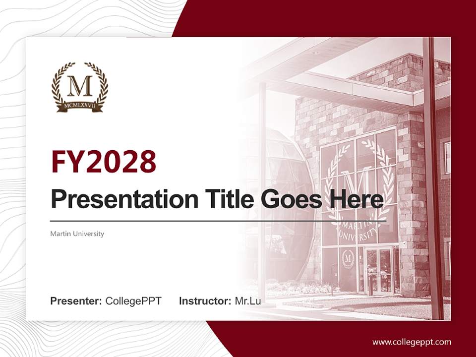 Martin University Academic Presentation/Research Findings Report PPT Template4:3 ratio PPT effect preview image5