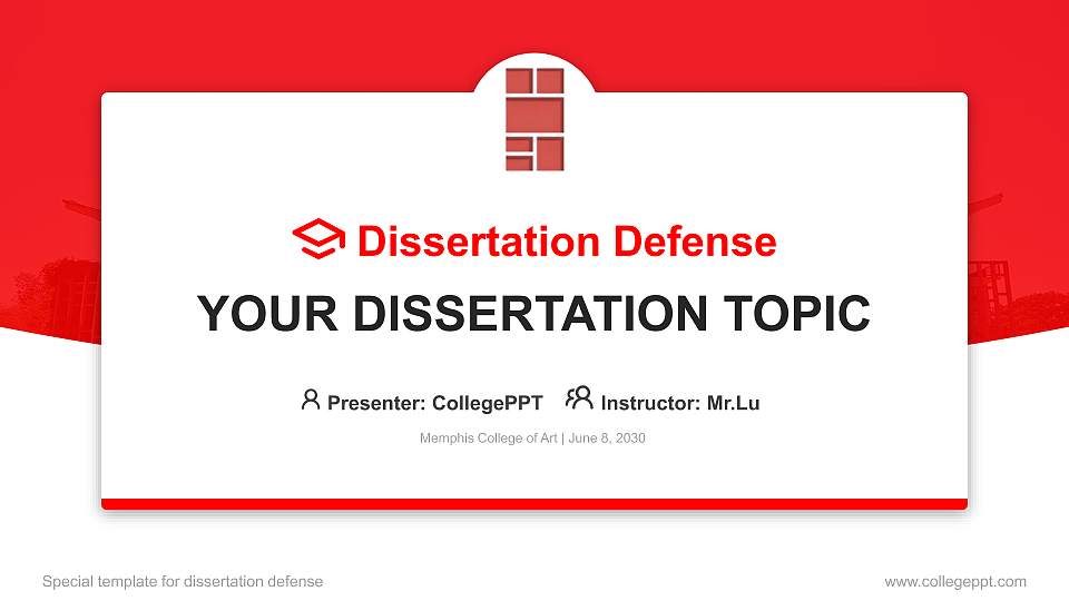 Memphis College of Art Graduation Thesis Defense PPT Template16:9 ratio PPT effect preview image