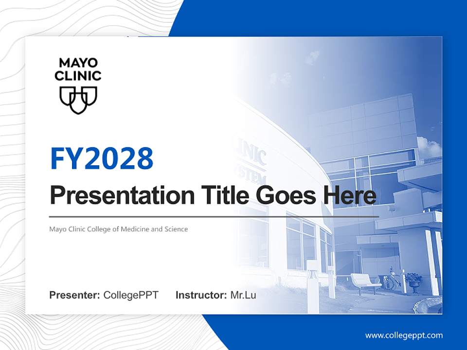 Mayo Clinic College of Medicine and Science Academic Presentation/Research Findings Report PPT Template4:3 ratio PPT effect preview image5