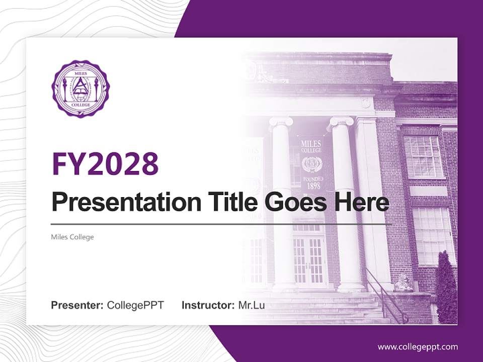 Miles College Academic Presentation/Research Findings Report PPT Template4:3 ratio PPT effect preview image5