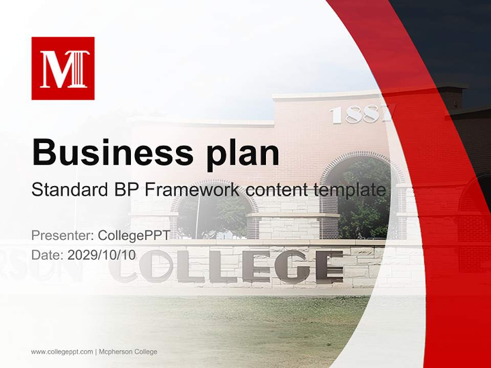 Mcpherson College Competition/Entrepreneurship Contest PPT Template4:3 ratio PPT effect preview image9