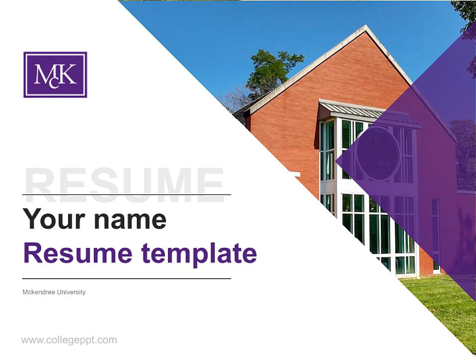 Mckendree University Resume PPT Template4:3 ratio PPT effect preview image5