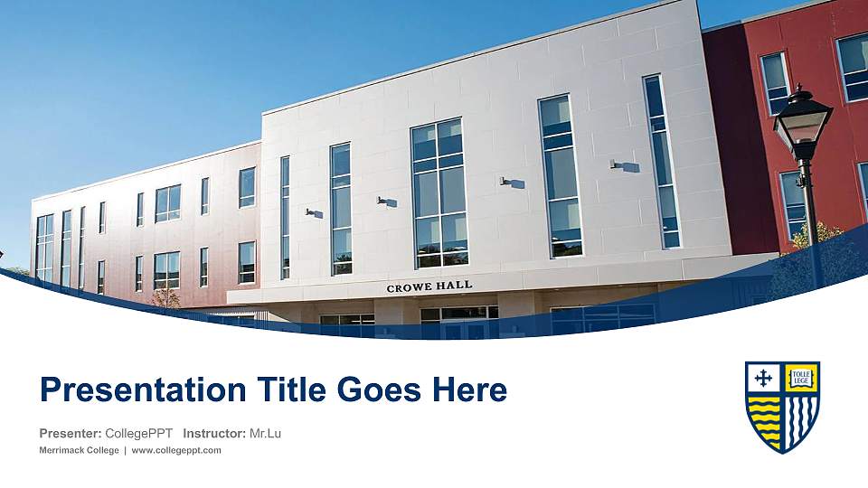 Merrimack College Course/Courseware Creation PPT Template16:9 ratio PPT effect preview image