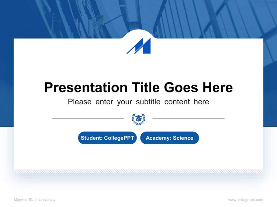 Mayville State University National Scholarship Defense PPT Template4:3 ratio PPT effect preview image4