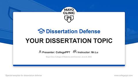 Mayo Clinic College of Medicine and Science Graduation Thesis Defense PPT Template