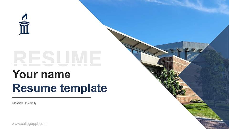 Messiah University Resume PPT Template16:9 ratio PPT effect preview image