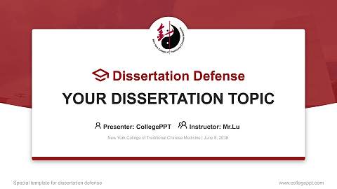 New York College of Traditional Chinese Medicine Graduation Thesis Defense PPT Template