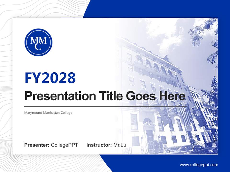 Marymount Manhattan College Academic Presentation/Research Findings Report PPT Template4:3 ratio PPT effect preview image5
