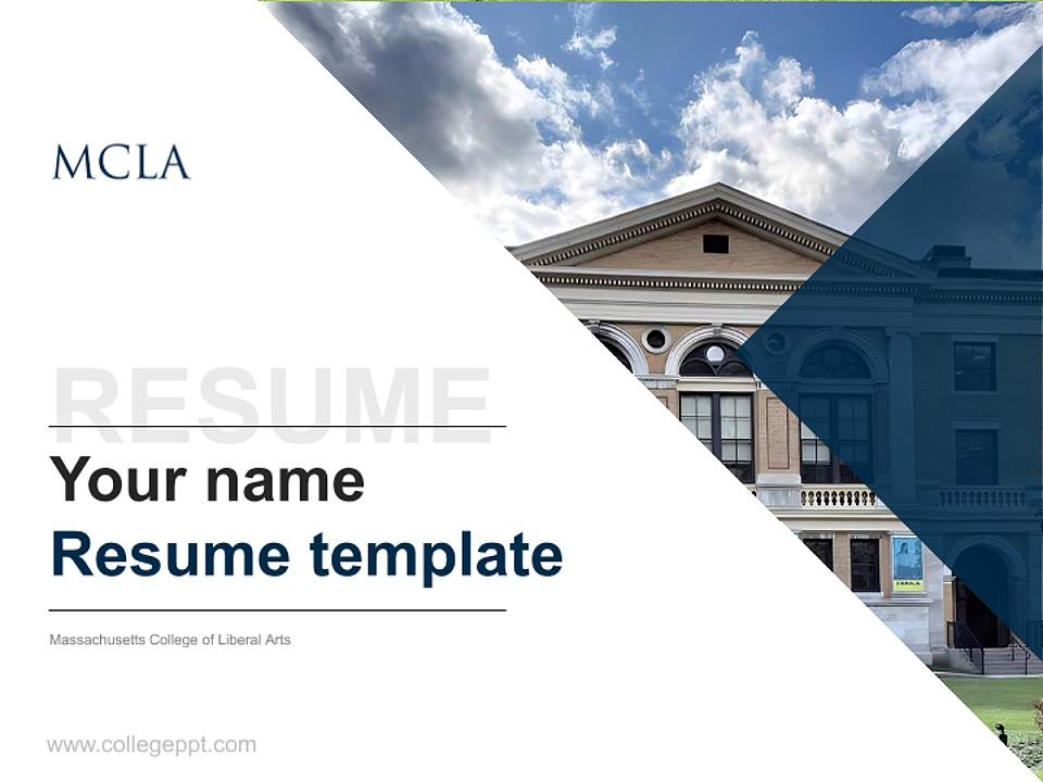 Massachusetts College of Liberal Arts Resume PPT Template4:3 ratio PPT effect preview image5