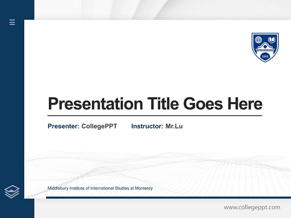 Middlebury Institute of International Studies at Monterey Thesis Proposal/Graduation Defense PPT Template4:3 ratio PPT effect preview image5