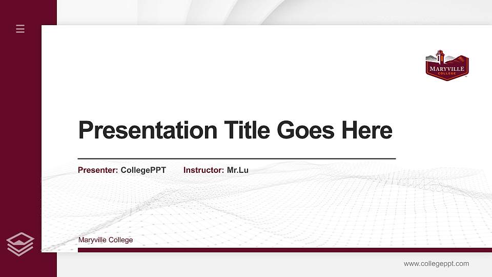 Maryville College Thesis Proposal/Graduation Defense PPT Template16:9 ratio PPT effect preview image