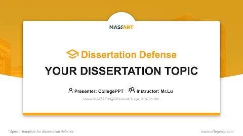 Massachusetts College of Art and Design Graduation Thesis Defense PPT Template
