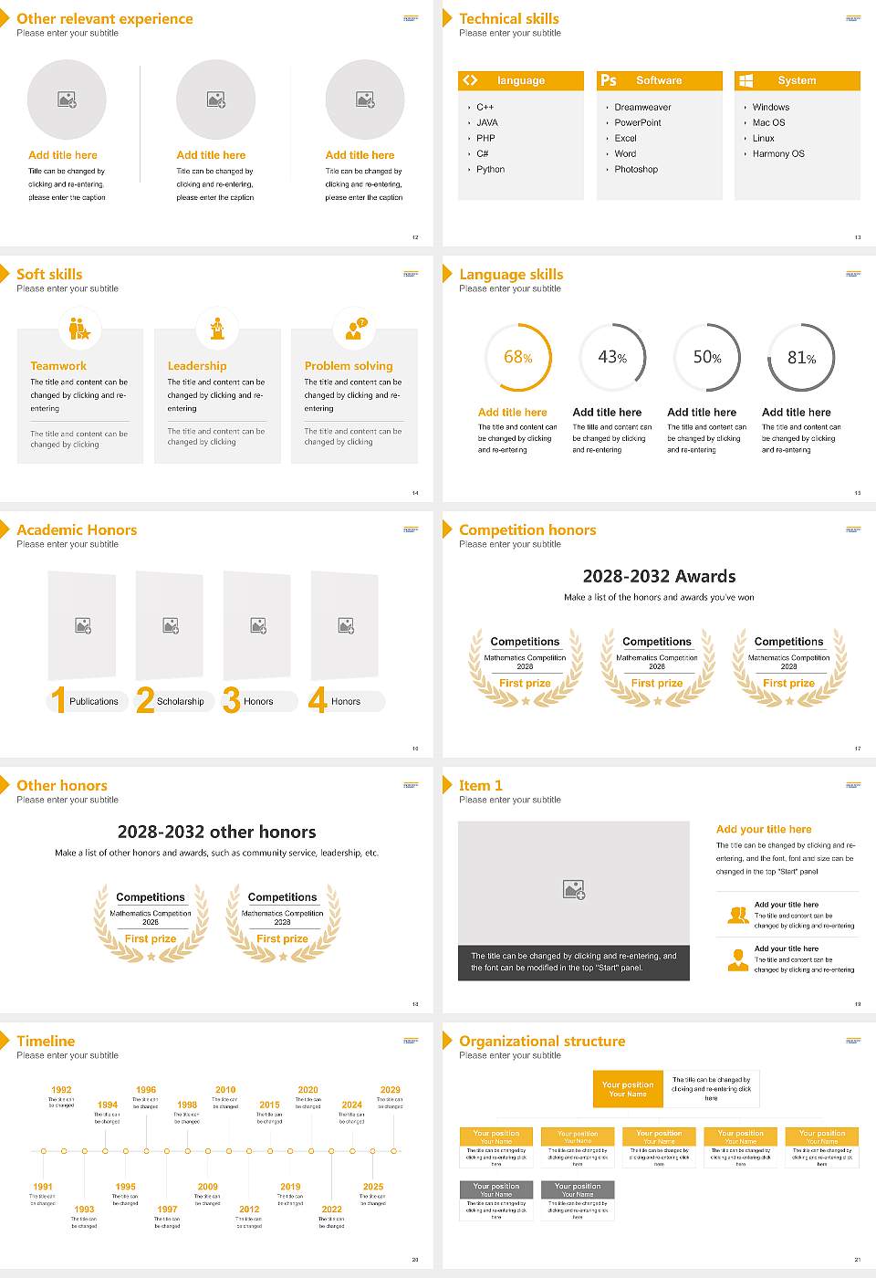New York Institute of Technology Resume PPT Template16:9 ratio PPT effect preview image3