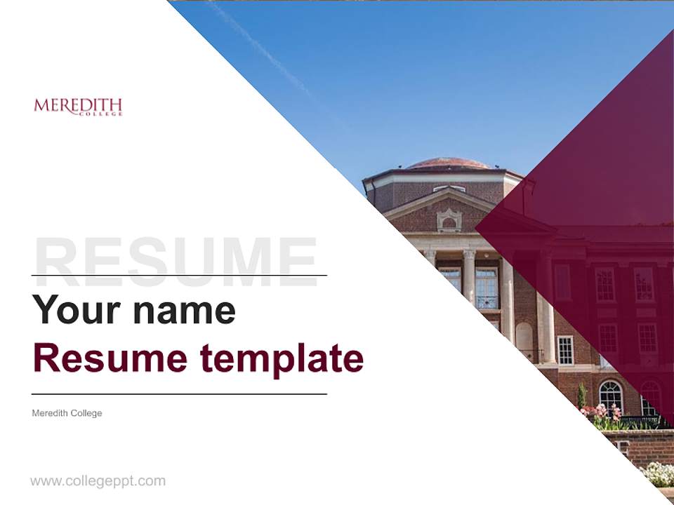 Meredith College Resume PPT Template4:3 ratio PPT effect preview image5