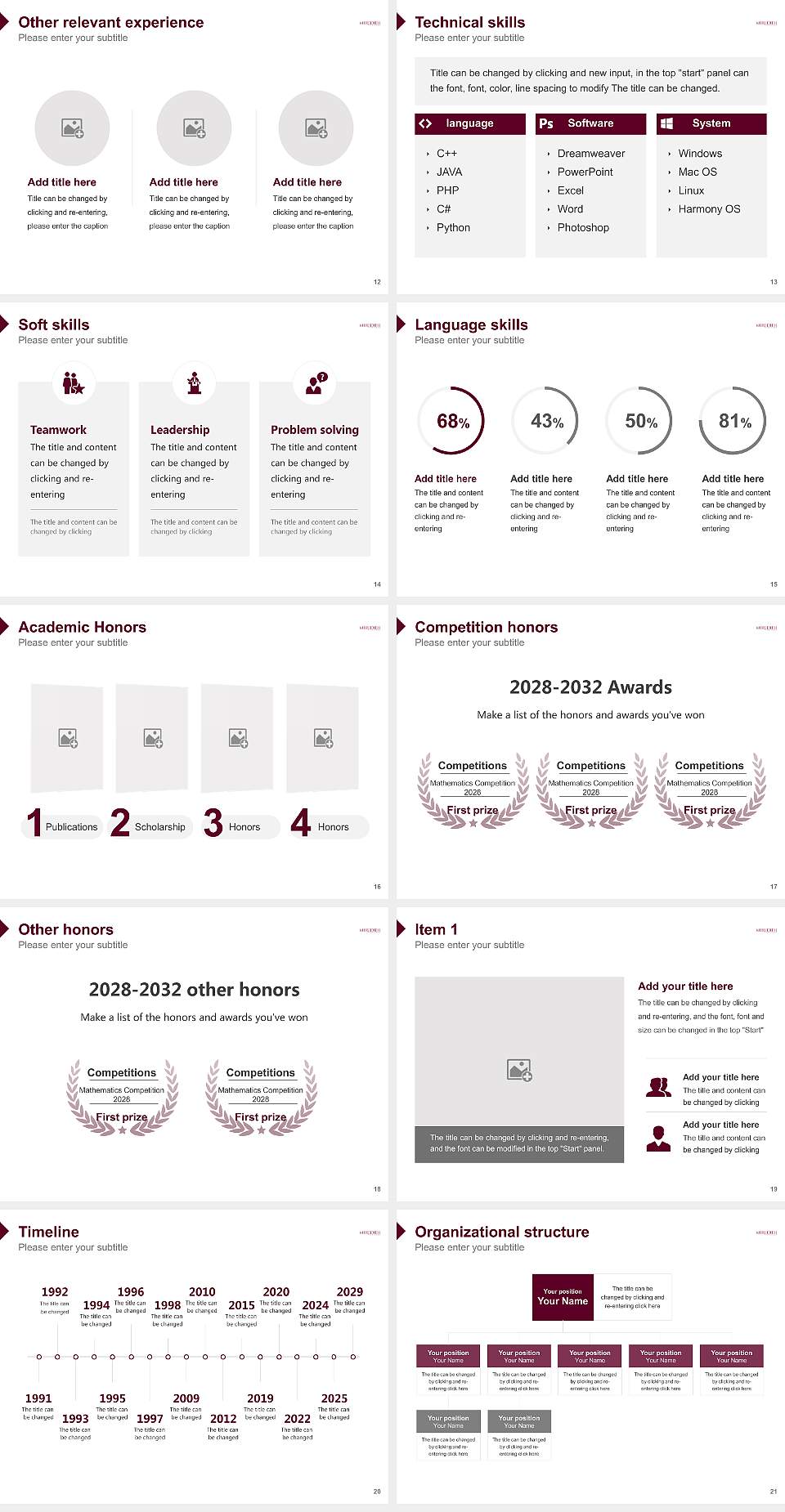 Meredith College Resume PPT Template4:3 ratio PPT effect preview image3