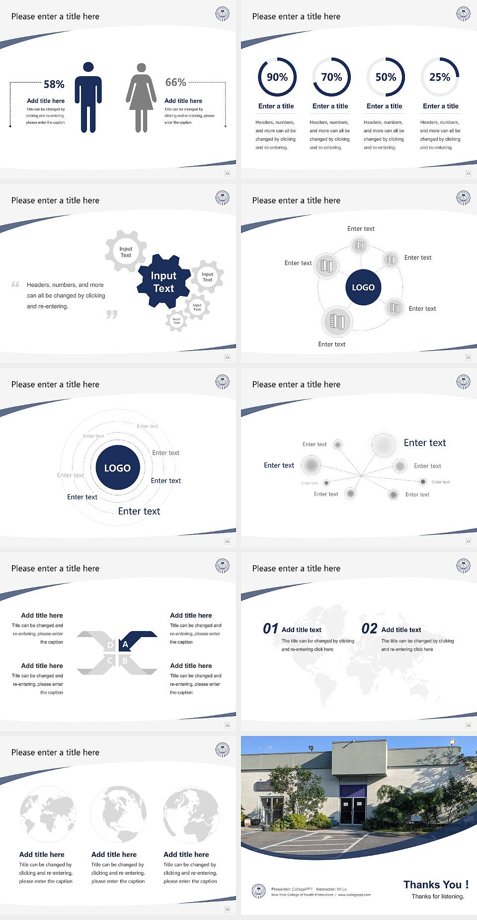 New York College of Health Professions Course/Courseware Creation PPT Template4:3 ratio PPT effect preview image4