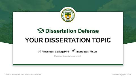 Marywood University Graduation Thesis Defense PPT Template