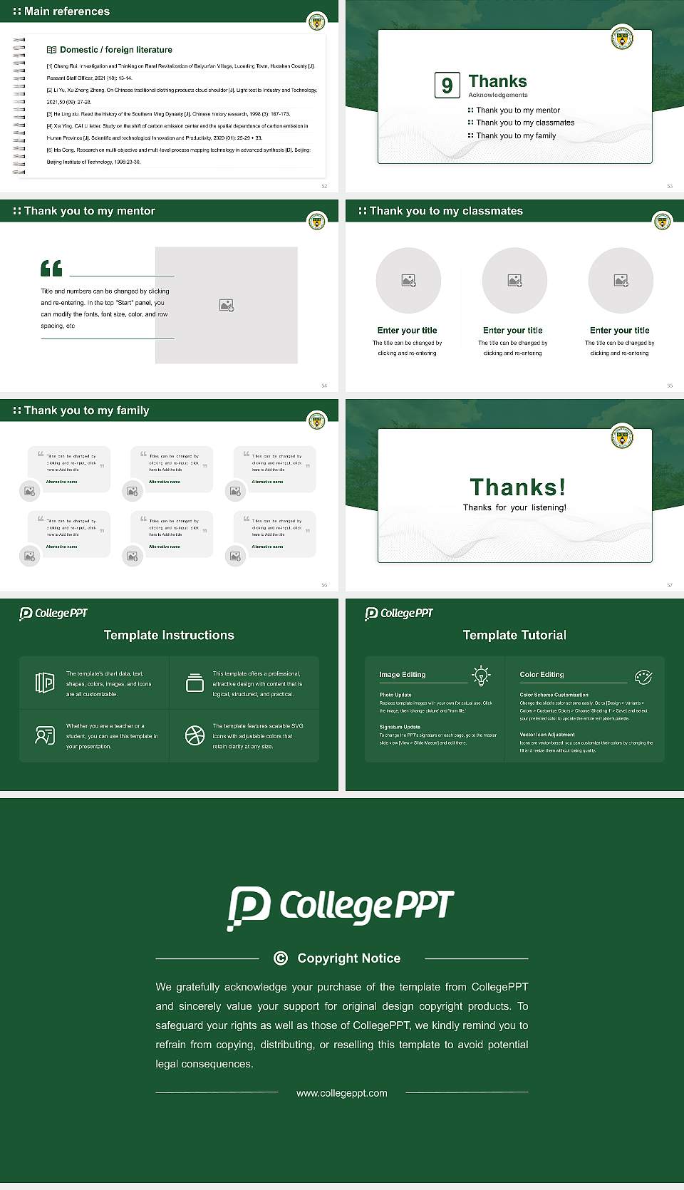 Marywood University Graduation Thesis Defense PPT Template16:9 ratio PPT effect preview image7
