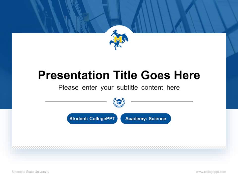 Mcneese State University National Scholarship Defense PPT Template4:3 ratio PPT effect preview image4