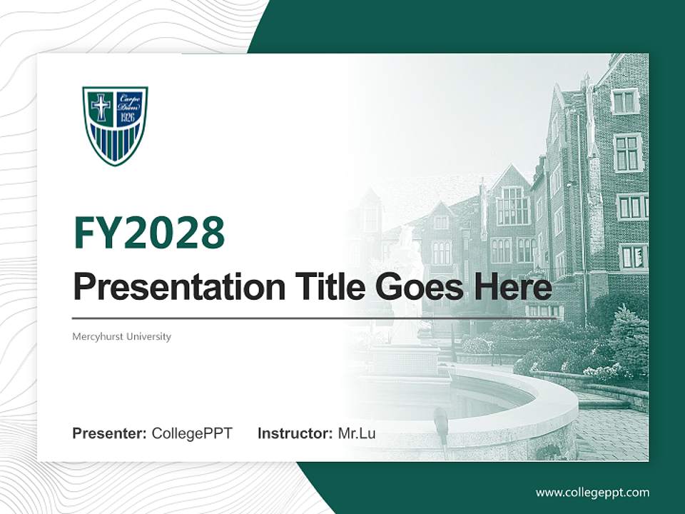 Mercyhurst University Academic Presentation/Research Findings Report PPT Template4:3 ratio PPT effect preview image5