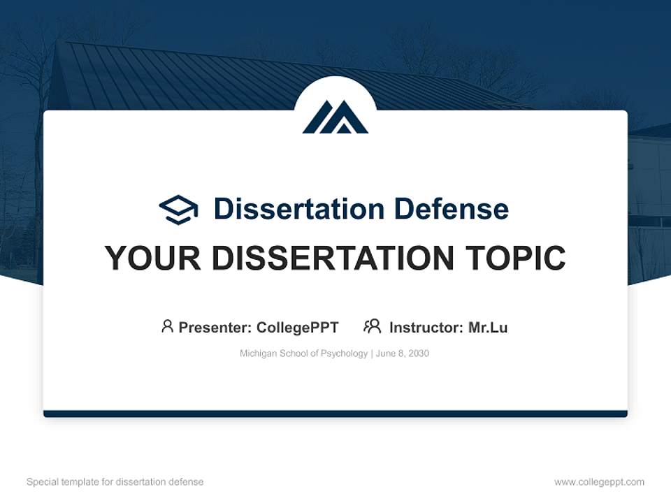 Michigan School of Psychology Graduation Thesis Defense PPT Template4:3 ratio PPT effect preview image7
