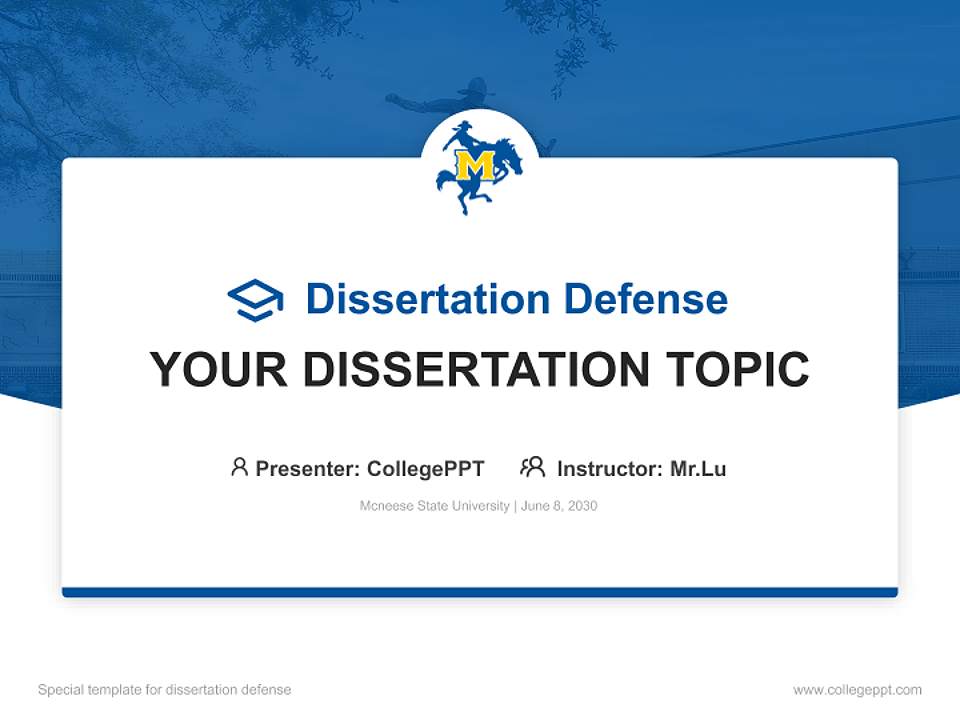 Mcneese State University Graduation Thesis Defense PPT Template4:3 ratio PPT effect preview image7