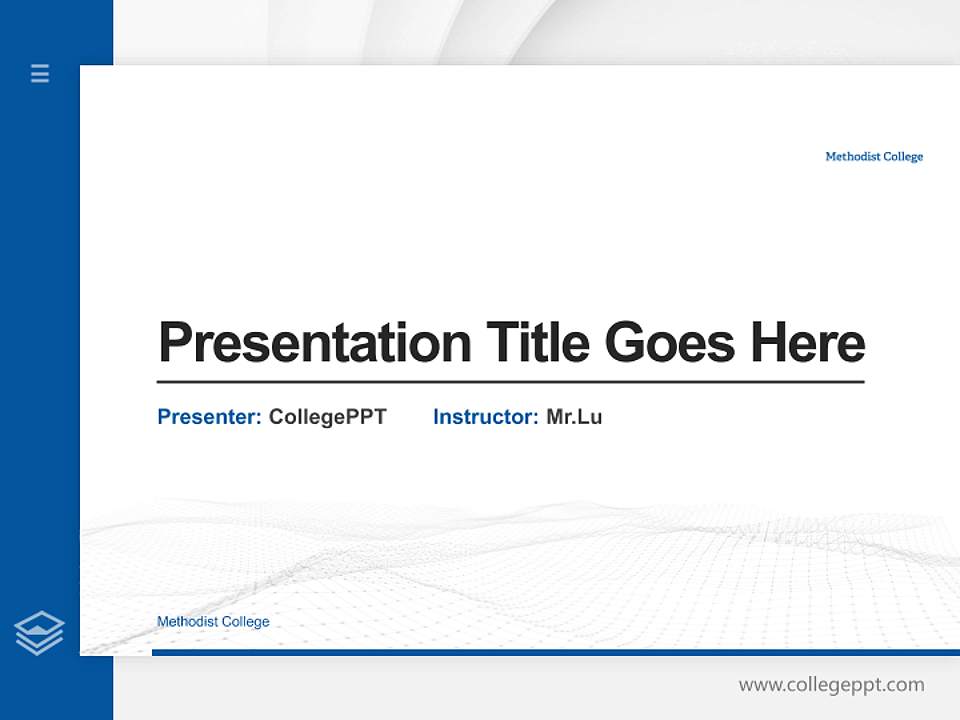 Methodist College Thesis Proposal/Graduation Defense PPT Template4:3 ratio PPT effect preview image5