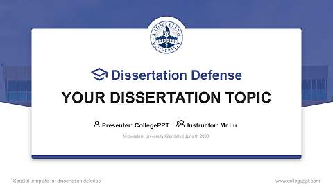 Midwestern University-Glendale Graduation Thesis Defense PPT Template