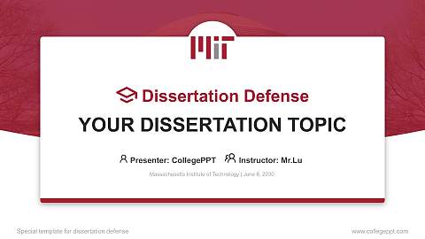 Massachusetts Institute of Technology Graduation Thesis Defense PPT Template