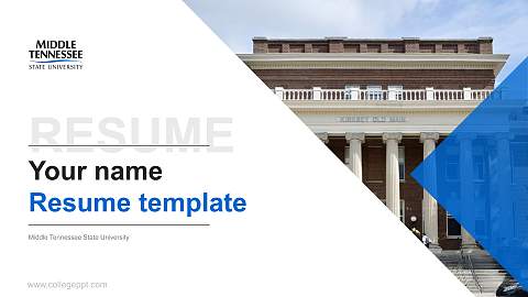 Middle Tennessee State University Resume PPT Template