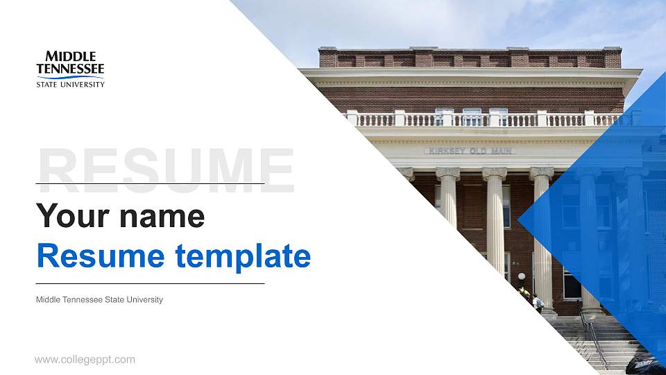 Middle Tennessee State University Resume PPT Template16:9 ratio PPT effect preview image