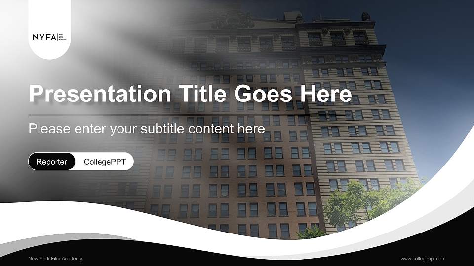 New York Film Academy Lecture Sharing and Networking Event PPT Template16:9 ratio PPT effect preview image