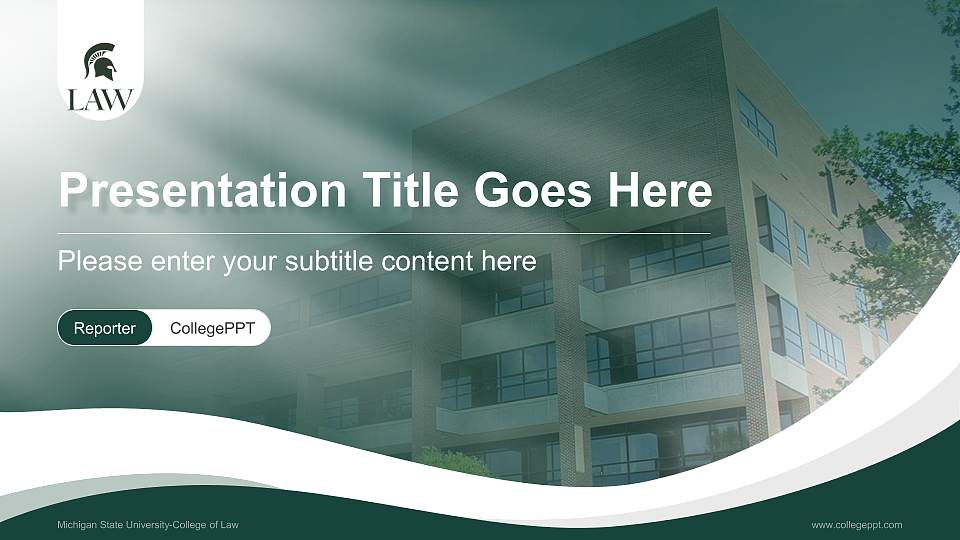 Michigan State University-College of Law Lecture Sharing and Networking Event PPT Template16:9 ratio PPT effect preview image