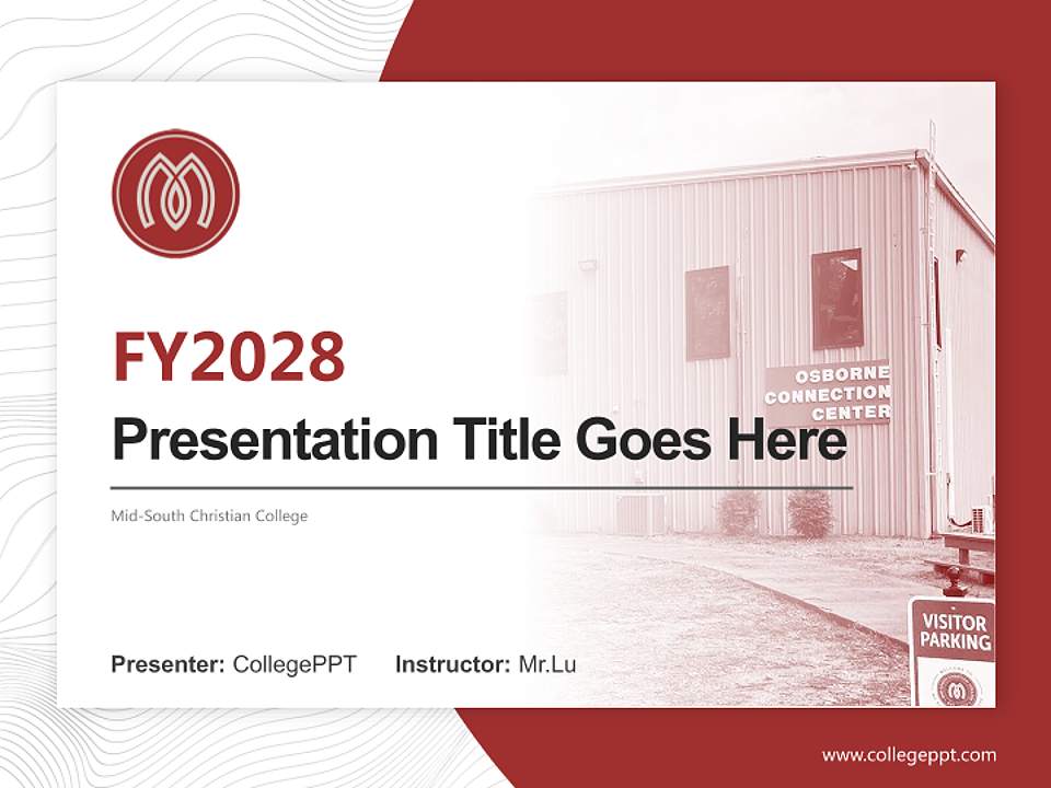 Mid-South Christian College Academic Presentation/Research Findings Report PPT Template4:3 ratio PPT effect preview image1