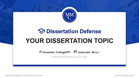 Marymount Manhattan College Graduation Thesis Defense PPT Template