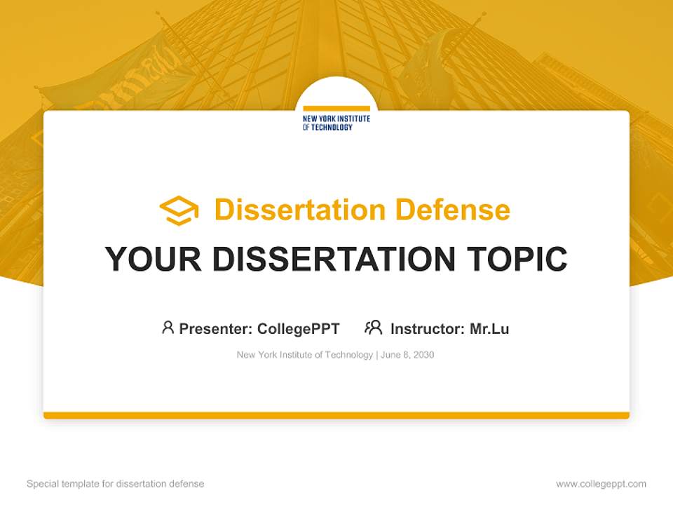 New York Institute of Technology Graduation Thesis Defense PPT Template4:3 ratio PPT effect preview image7