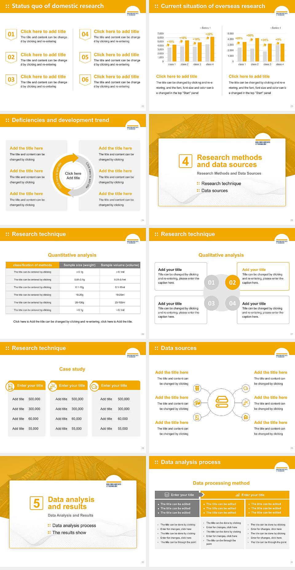 New York Institute of Technology Graduation Thesis Defense PPT Template4:3 ratio PPT effect preview image4