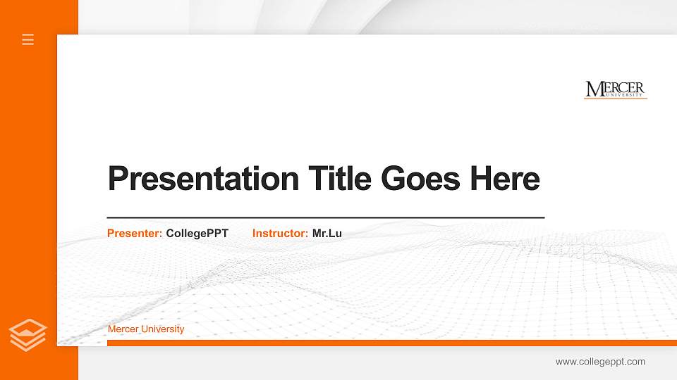 Mercer University Thesis Proposal/Graduation Defense PPT Template16:9 ratio PPT effect preview image