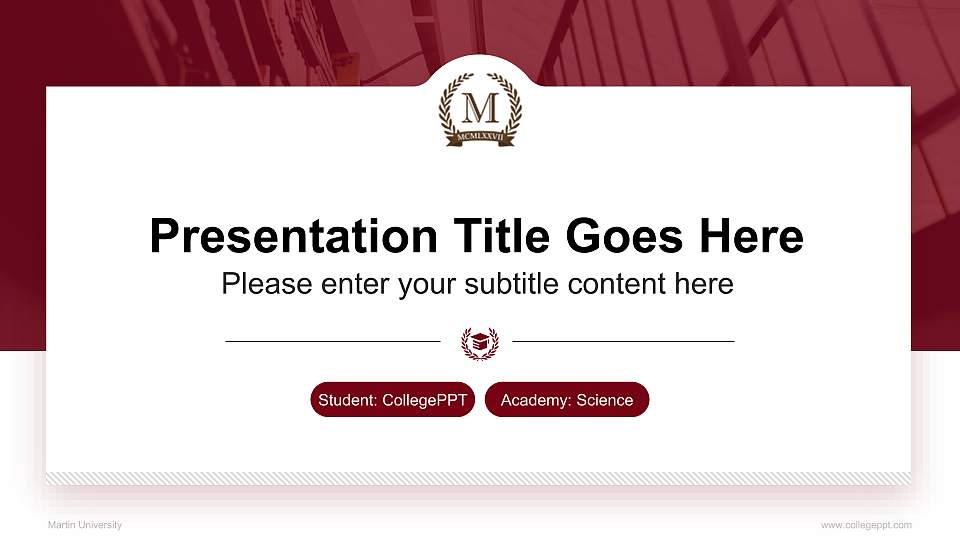 Martin University National Scholarship Defense PPT Template16:9 ratio PPT effect preview image