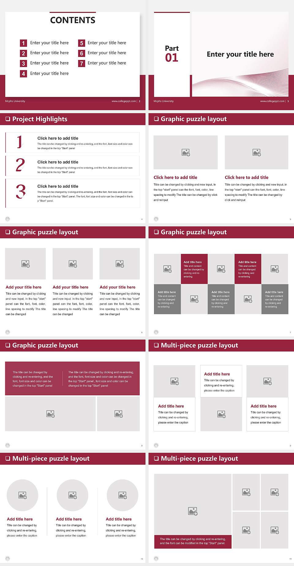 Mcphs University General Purpose PPT Template4:3 ratio PPT effect preview image2