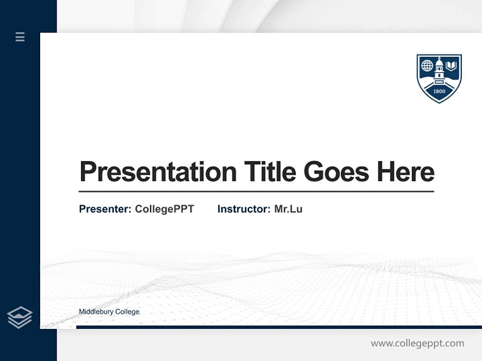 Middlebury College Thesis Proposal/Graduation Defense PPT Template4:3 ratio PPT effect preview image5