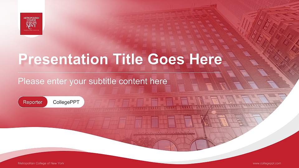 Metropolitan College of New York Lecture Sharing and Networking Event PPT Template16:9 ratio PPT effect preview image