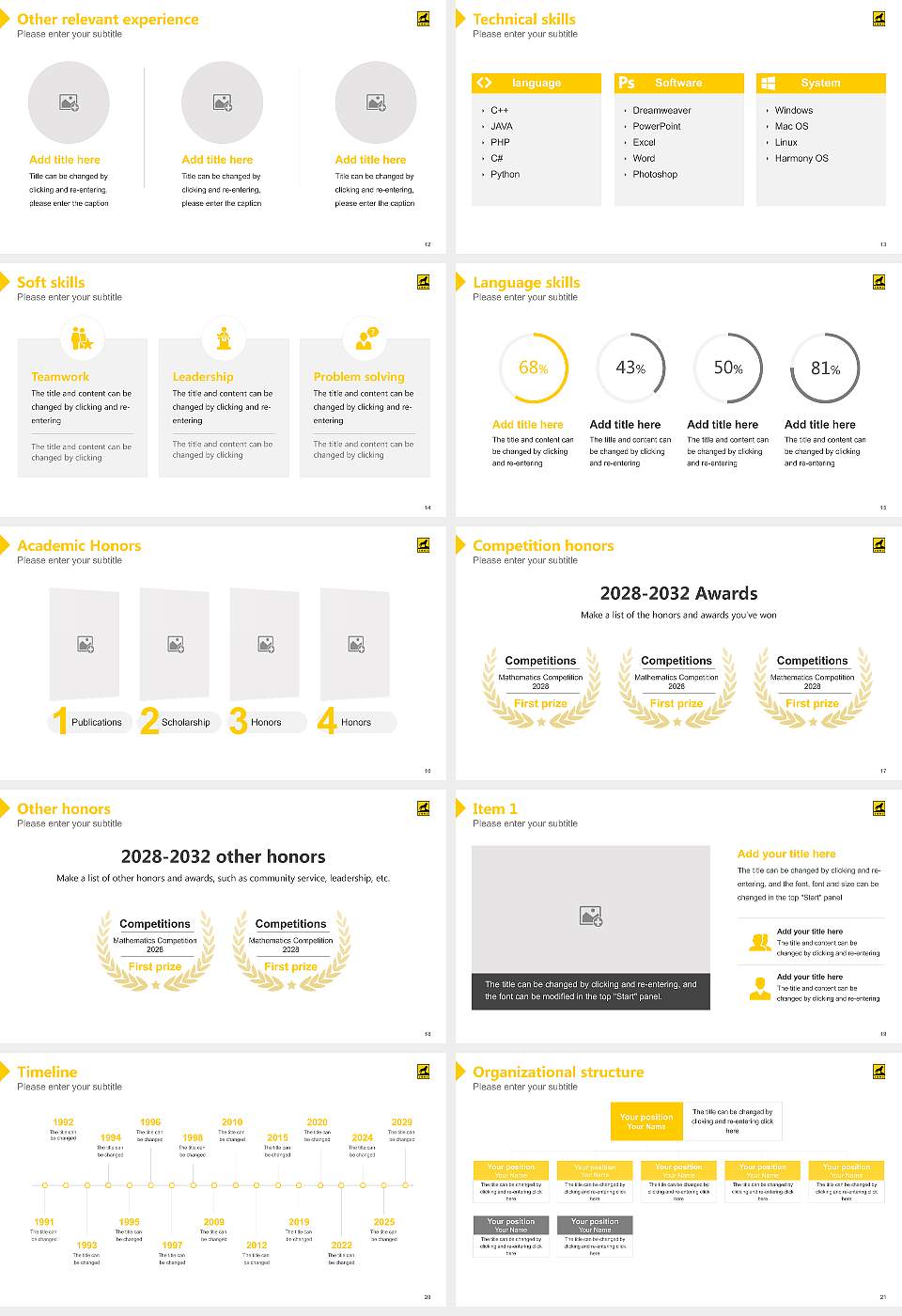 Michigan Technological University Resume PPT Template16:9 ratio PPT effect preview image3