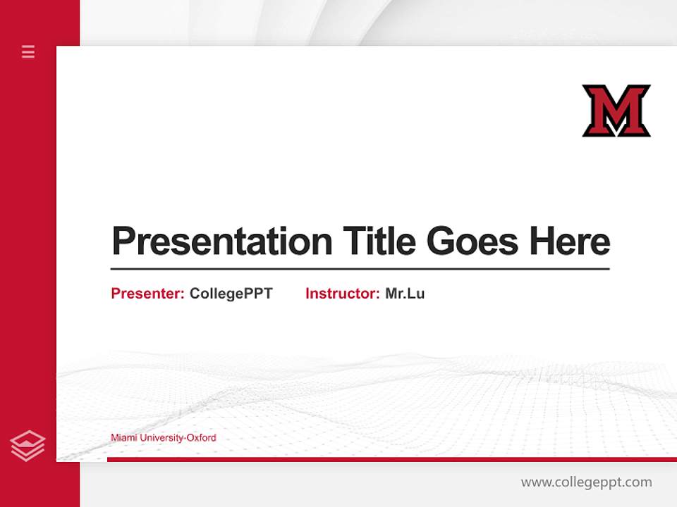 Miami University-Oxford Thesis Proposal/Graduation Defense PPT Template4:3 ratio PPT effect preview image5