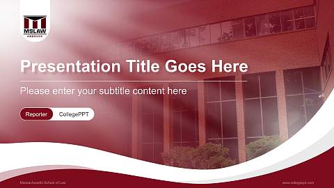 Massachusetts School of Law Lecture Sharing and Networking Event PPT Template