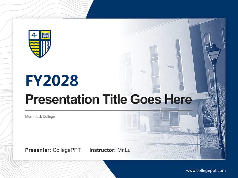 Merrimack College Academic Presentation/Research Findings Report PPT Template4:3 ratio PPT effect preview image5