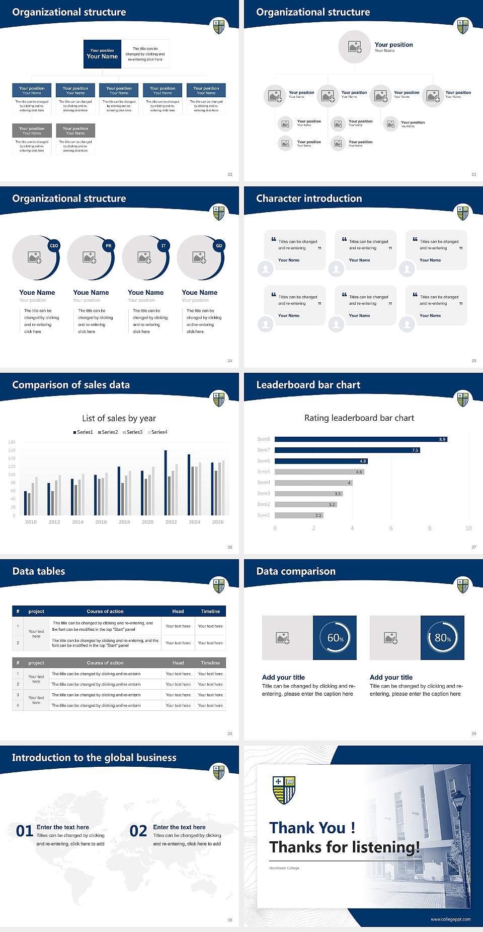 Merrimack College Academic Presentation/Research Findings Report PPT Template4:3 ratio PPT effect preview image4