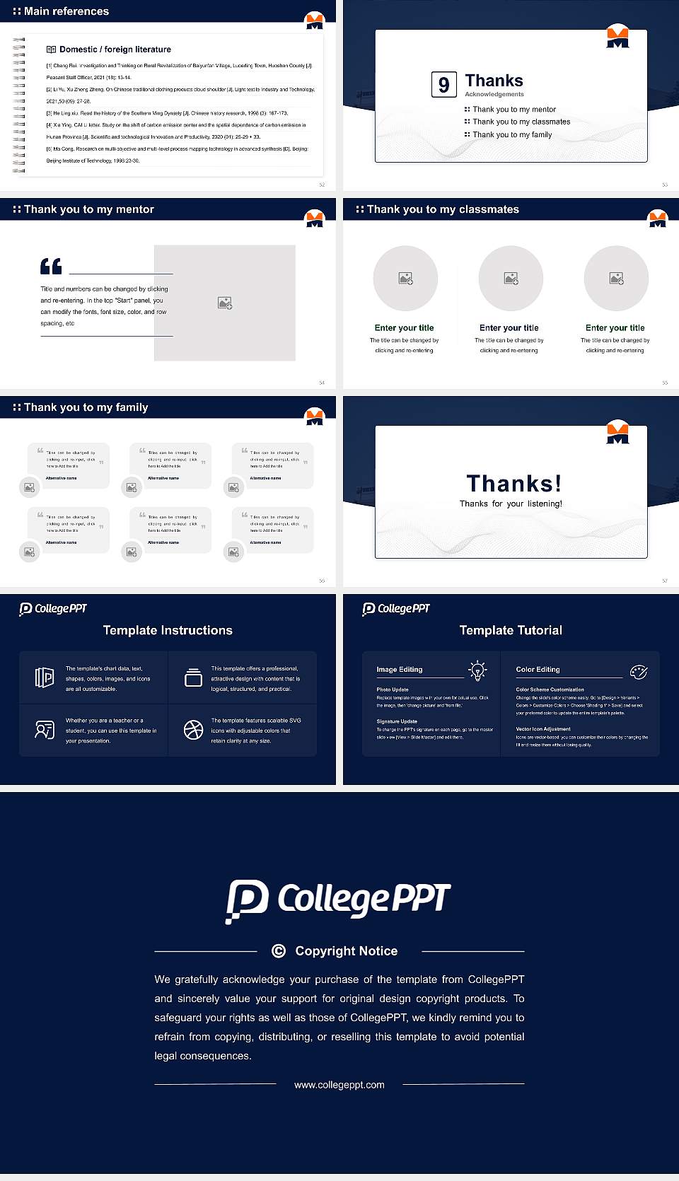 Midland University Graduation Thesis Defense PPT Template16:9 ratio PPT effect preview image7