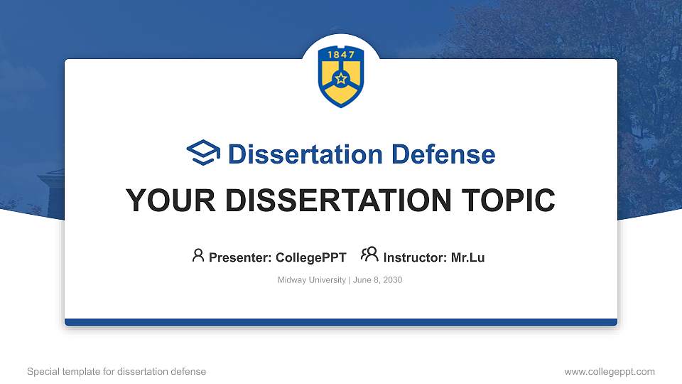 Midway University Graduation Thesis Defense PPT Template16:9 ratio PPT effect preview image